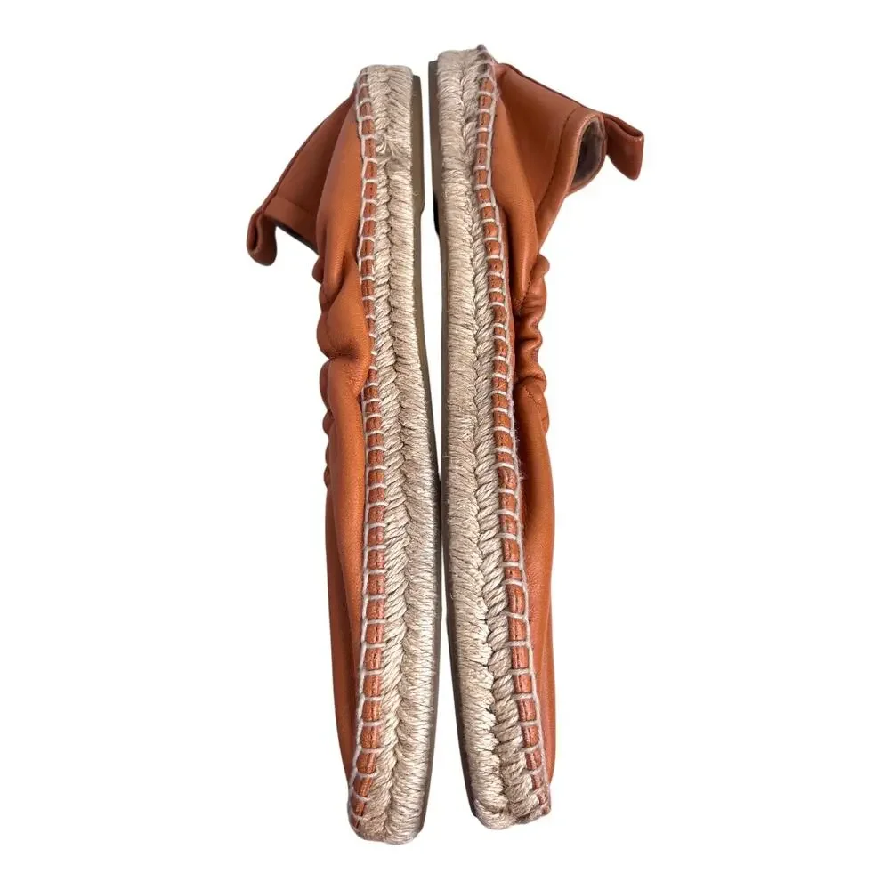 Vince. the Rae Lambskin Leather Espadrille Elasticized Topline in Tan W's Sz. 10